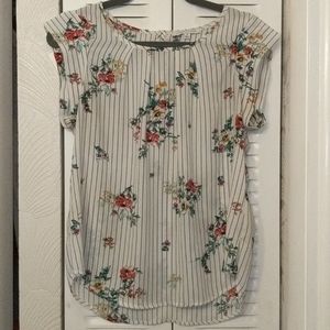 Striped with flowers summer blouse